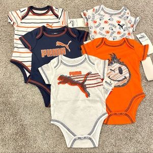 NWT Puma 5 pc set onesies (0-3mo)